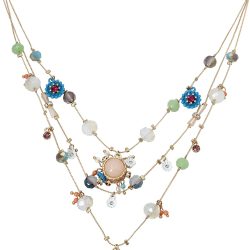Womens Butterfly Charms Layered Necklace