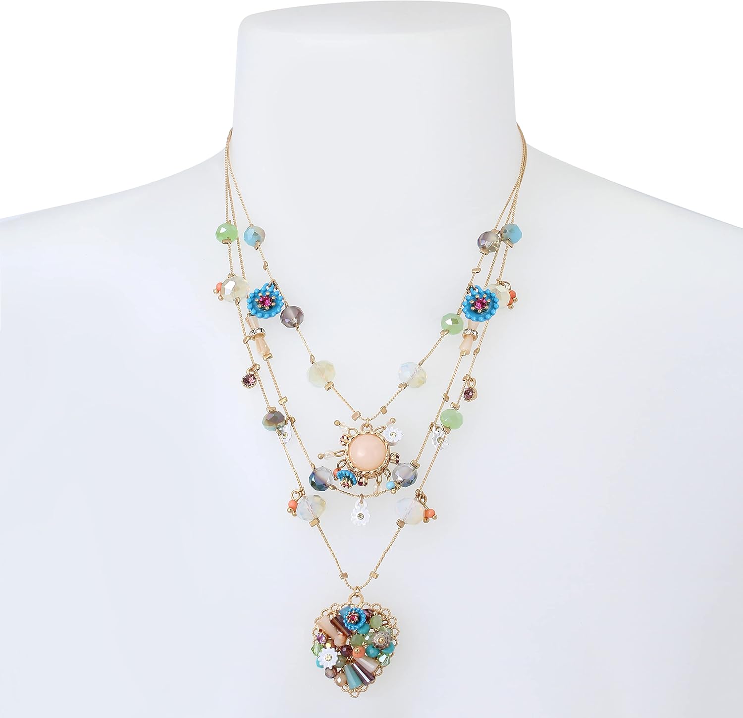Womens Butterfly Charms Layered Necklace - Image 2